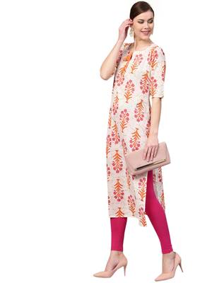 rani-pink rayon printed long-kurtis For Women 5