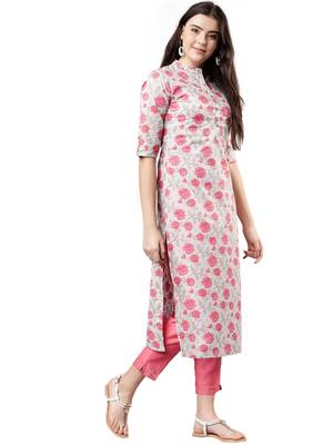 rani-pink rayon printed long-kurtis For Women 2