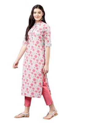 rani-pink rayon printed long-kurtis For Women 4