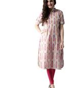 rani-pink rayon printed long-kurtis For Women