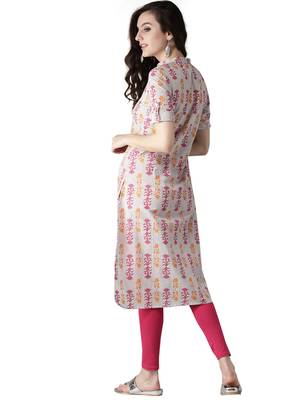 rani-pink rayon printed long-kurtis For Women 2