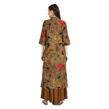chiku rayon printed Kurta & Skirt Set For Women 2