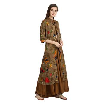 chiku rayon printed Kurta & Skirt Set For Women 4