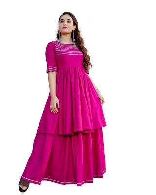 pink rayon plain designer Top & Lehnga Set For Women 1