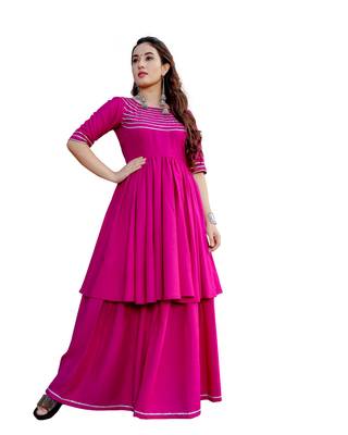 pink rayon plain designer Top & Lehnga Set For Women 4