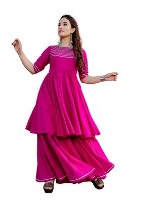 pink rayon plain designer Top & Lehnga Set For Women 5