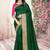 green embroidered polyester saree with blouse