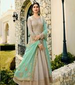 Grey Silk Embroidery work Party wear Salwar Suit