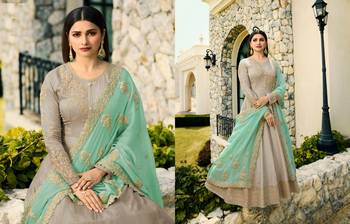 Grey Silk Embroidery work Party wear Salwar Suit 2