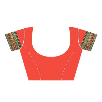 green embroidered polyester saree with blouse 4
