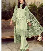 Pista Green Embroiderd Georgette Pakistani Party Suit