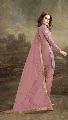 Pink embroidered net salwar 2