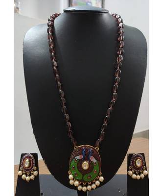 Onyx Tumbled Stones Necklace Set 1