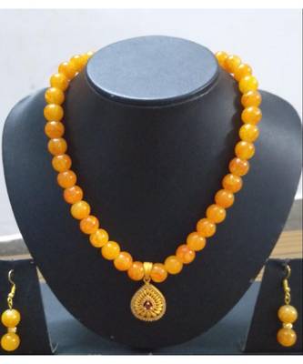 Yellow Onyx Elegant Necklace Set 1
