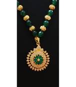 Georgeous  Gold Plated  Green Colour Necklace Set