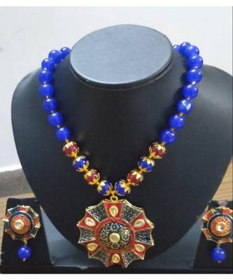 Blue Stones Kundan Necklace Set 1