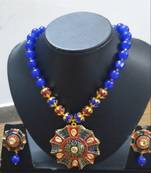 Blue Stones Kundan Necklace Set