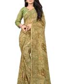 Mehendi printed georgette saree with blouse