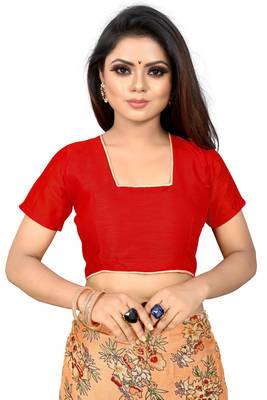 light orange printed georgette saree with blouse 4