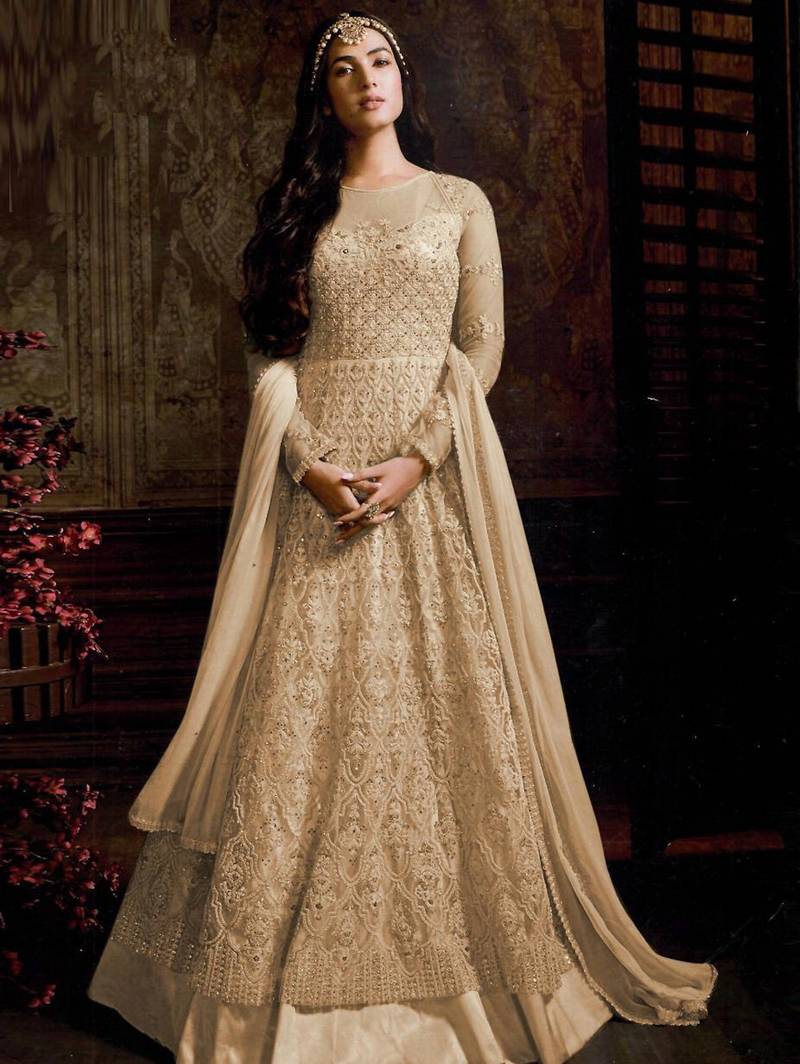 Beige Color Butterfly Net Designer Anarkali Suit Zoharin 3229546