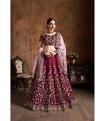 Wedding Embroidery Maroon Tafeta Designer Lehenga