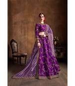 Wedding Embroidery Purple Banglory Silk Designer Lehenga