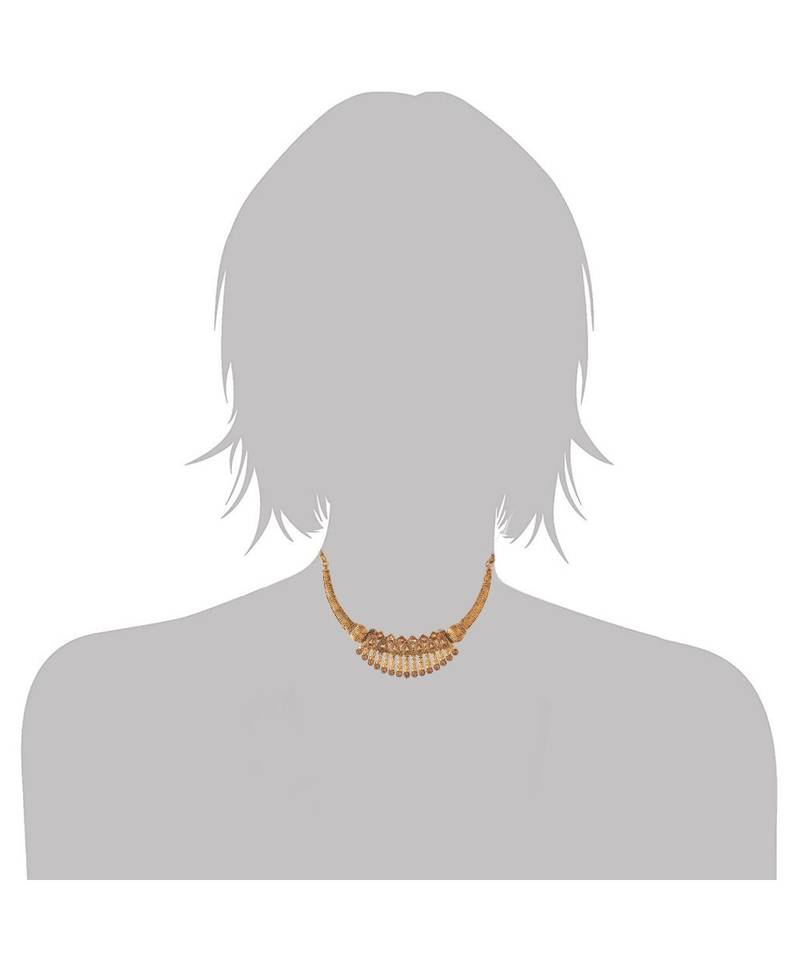 Traditional Gold Plated Stone Studded Choker Jewellery Set Earring With Maang Tikka For Women