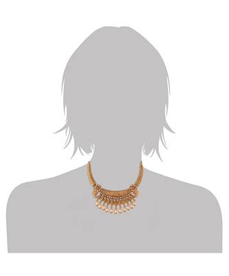 Traditional Gold Plated Stone Studded Pearl Choker Jewellery Set Earring With Maang Tikka For Women 4