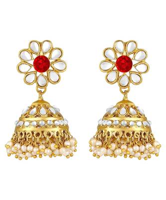 Traditional Gold Plated Stone Studded Pearl Choker Jewellery Set Earring With Maang Tikka For Women 5