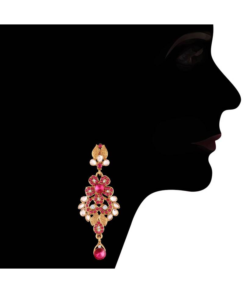 Traditional Gold Plated Necklace Jewellery Set With Maang Tikka For Women