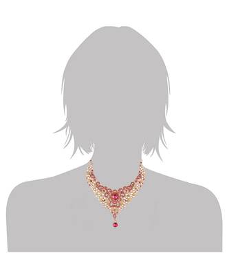 Traditional Gold Plated Necklace Jewellery Set With Maang Tikka For Women 3