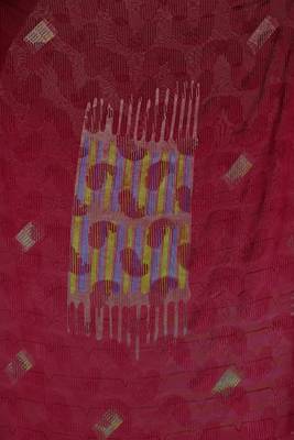 Pink printed georgette saree with blouse 3