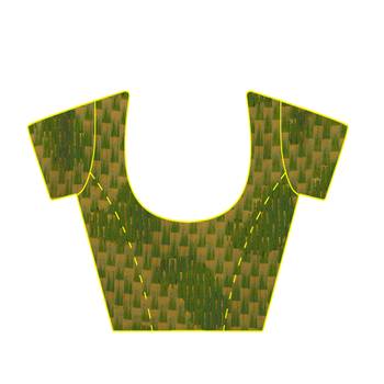Green printed georgette saree with blouse 4