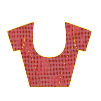 Pink printed georgette saree with blouse 4