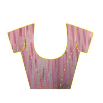 Pink printed georgette saree with blouse 3
