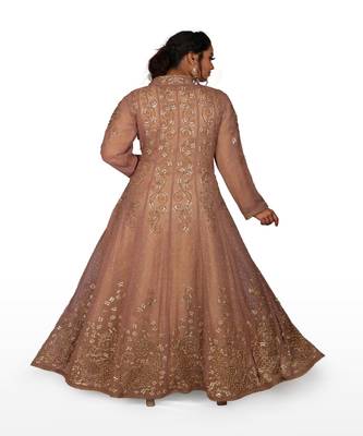 Brown Hand Work Georgette Ethnic 2