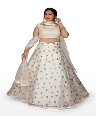 White Hand Work Chikankari Ethnic With Blouse 1