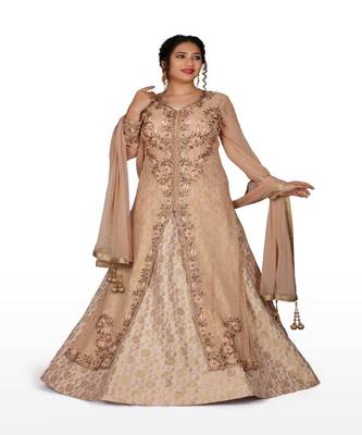 Brown Hand Work Georgette Ethnic 1
