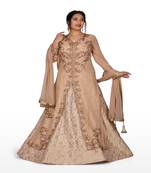 Brown Hand Work Georgette Ethnic