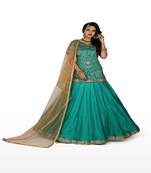 peacock green hand work net ethnic