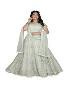 Sea-Green Machine & Hand Work Silk Ethnic With Blouse