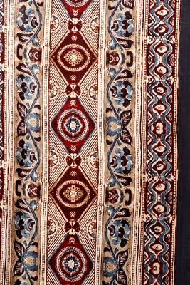 Brown printed tussar silk saree with blouse 3