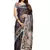 Coffee printed tussar silk saree with blouse