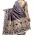 Coffee printed tussar silk saree with blouse