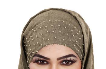 Women Viscose Cotton Instant Moti Patta Pearl Work Scarf Hijab 3
