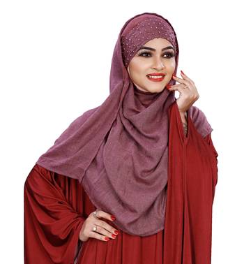 Women Viscose Cotton Instant Moti Patta Pearl Work Scarf Hijab 4
