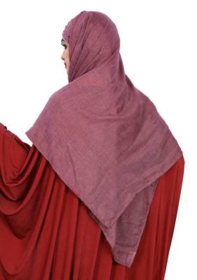 Women Viscose Cotton Instant Moti Patta Pearl Work Scarf Hijab 5