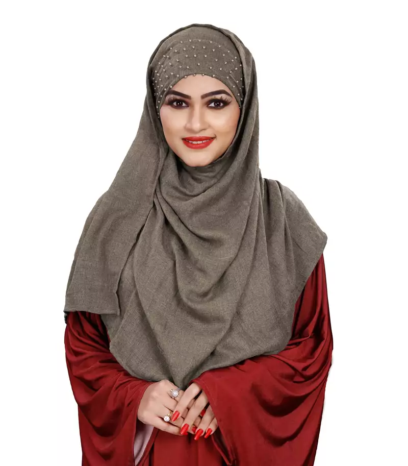 Women Viscose Cotton Instant Moti Patta Pearl Work Scarf Hijab