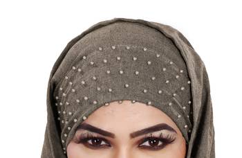 Women Viscose Cotton Instant Moti Patta Pearl Work Scarf Hijab 3