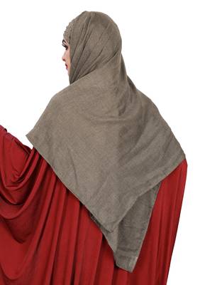 Women Viscose Cotton Instant Moti Patta Pearl Work Scarf Hijab 5